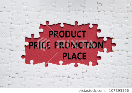 Product Price Promotion Place symbol. White puzzle with words Product Price Promotion Place. Beautiful red background. Business concept. Copy space. Product Price Promotion Place symbol. White puzzle with words Product Price Promotion Place. Beautiful red background. Business concept. Copy space. 107895566