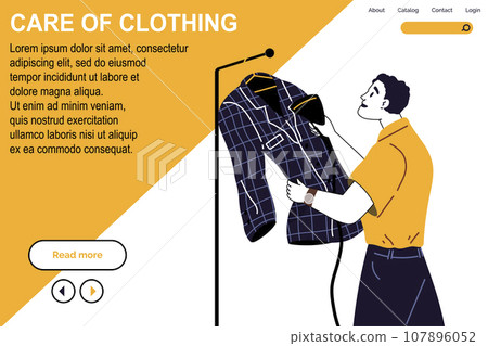 Clothing care. Vector illustration. A soft cloth can bring joy and comfort to our daily lives Apparel choices can reflect our mood and express our creativity Recycle your old garments to minimize Clothing care. Vector illustration. A soft cloth can bring joy and comfort to our daily lives Apparel choices can reflect our mood and express our creativity Recycle your old garments to minimize 107896052