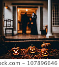 halloween decorations at night 107896646