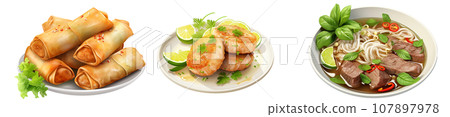 Asian food Illustration. generative ai 107897978