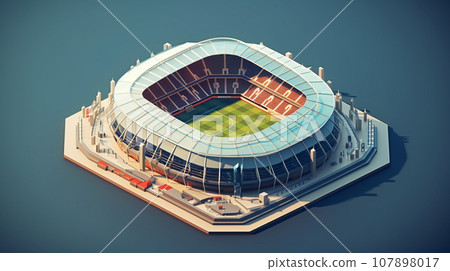 3d of football stadium. Sport concept. Generative AI 107898017