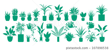Flower pot. Vector illustration. The flower pot on windowsill adds touch nature to room A houseplant in decorative pot can brighten up any space The flowerpot serves as vessel for nurturing beautiful 107898538