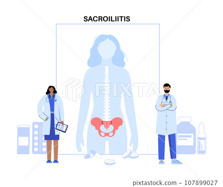Sacroiliitis medical poster Sacroiliitis medical poster 107899027