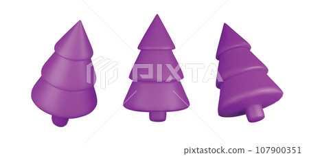 Set violet Christmas tree . Glossy New year and xmas abstract tree shapes. Set violet Christmas tree . Glossy New year and xmas abstract tree shapes. 107900351