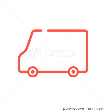 Simple minivan type car icon - image material for automobiles, delivery, and shipping Simple minivan type car icon - image material for automobiles, delivery, and shipping 107900394