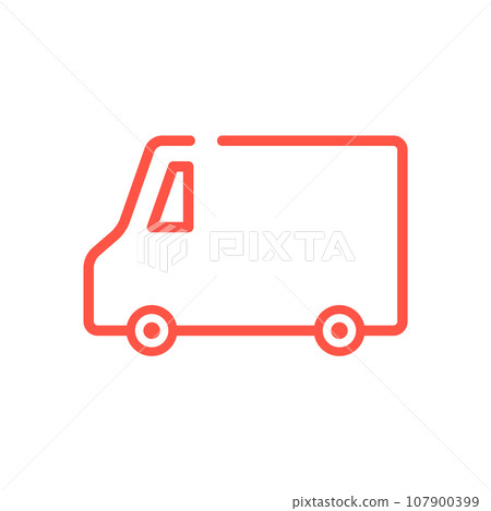 Simple minivan type car icon - image material for automobiles, delivery, and shipping Simple minivan type car icon - image material for automobiles, delivery, and shipping 107900399