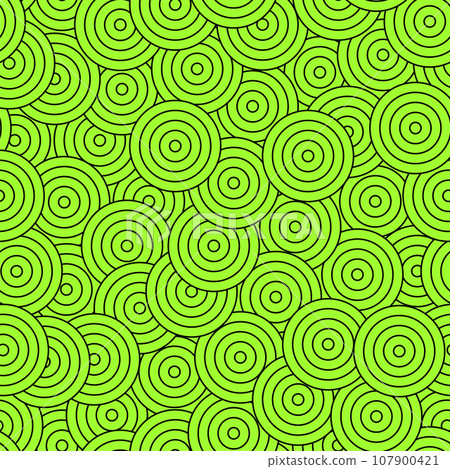 Bull eye outline seamless pattern. Ornament of chaotic concentric circles Bull eye outline seamless pattern. Ornament of chaotic concentric circles 107900421
