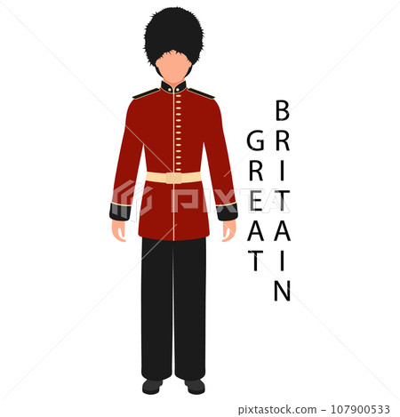 A man in a British folk retro costume. Culture and traditions of Great Britain. Illustration, vector A man in a British folk retro costume. Culture and traditions of Great Britain. Illustration, vector 107900533