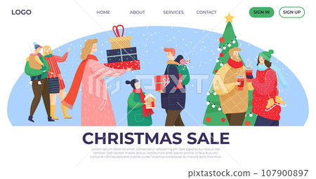 Merry Christmas card. Vector illustration. The lettering on holiday card was beautifully crafted A festive poster with Merry Christmas 2024 was displayed in town square The golden bell jingled merrily 107900897