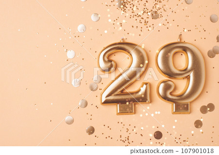 29 years celebration. Greeting banner. 107901018