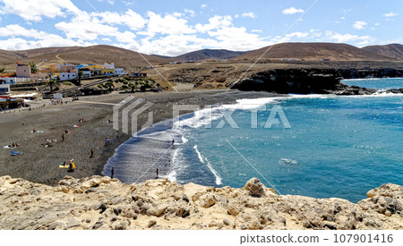 Beach Playa de los Muertos in Ajuy, Fuerteventura, Canary Islands, Spain Beach Playa de los Muertos in Ajuy, Fuerteventura, Canary Islands, Spain 107901416