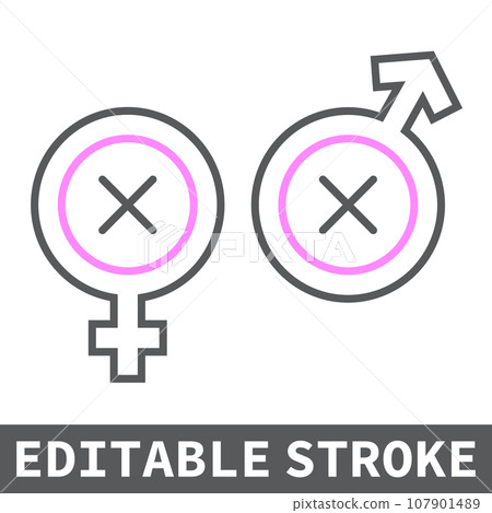 Biphobia color line icon, lgbt and pride, discrimination sign vector graphics, editable stroke linear icon, eps 10. Biphobia color line icon, lgbt and pride, discrimination sign vector graphics, editable stroke linear icon, eps 10. 107901489