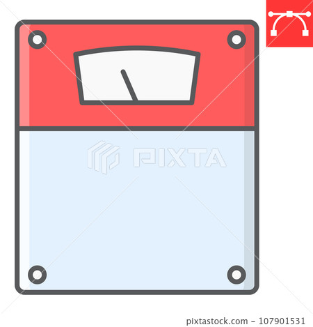 Weight scale color line icon, fitness and diet, supplements sign vector graphics, editable stroke colorful linear icon, eps 10. 107901531