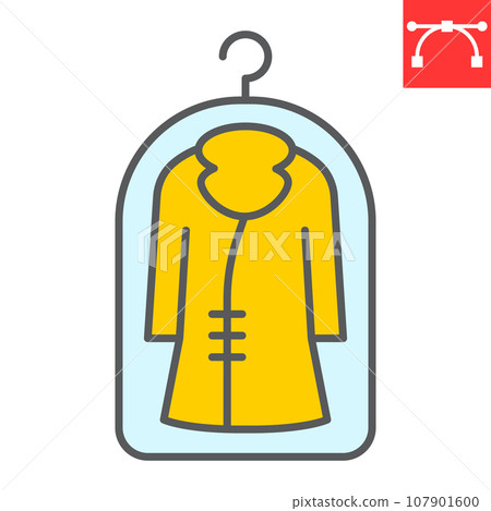 Cover for clothes color line icon, dry cleaning and wash, coat sign vector graphics, editable stroke colorful linear icon, eps 10. 107901600