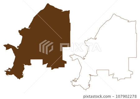 City of Darwin (Commonwealth of Australia, Northern Territory, NT) map vector illustration, scribble sketch map City of Darwin (Commonwealth of Australia, Northern Territory, NT) map vector illustration, scribble sketch map 107902278