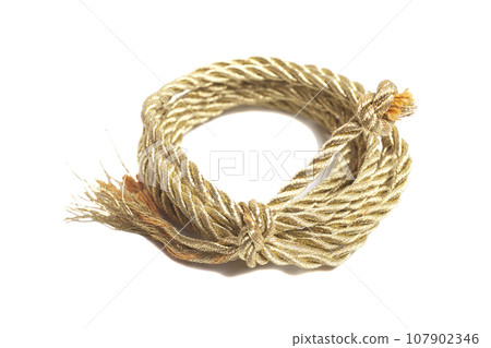 Golden rope isolated on a white background 107902346