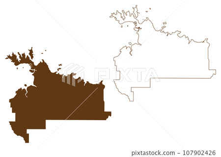 West Arnhem Region (Commonwealth of Australia, Northern Territory, NT) map vector illustration, scribble sketch West Arnhem Regional Council map 107902426