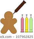 gingerbread man and chocolate pen 107902825