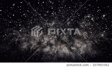 An abstract snowflake in the night sky is used for the background 107903362