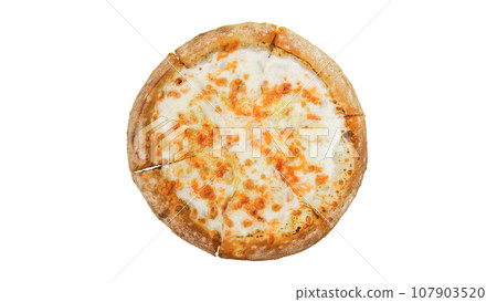 cheese pizza margarita on a white background. isolate cheese pizza margarita on a white background. isolate 107903520