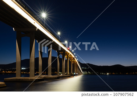 Tasman Bridge in Hobart Tasmania Australia Tasman Bridge in Hobart Tasmania Australia 107907562