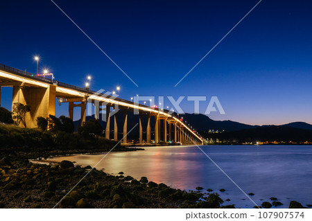 Tasman Bridge in Hobart Tasmania Australia Tasman Bridge in Hobart Tasmania Australia 107907574
