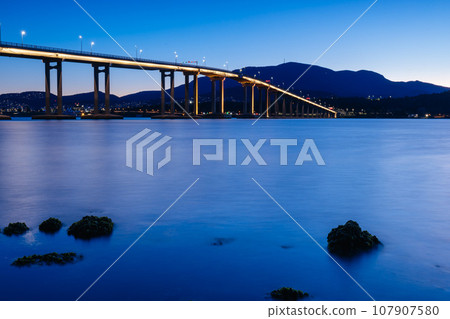 Tasman Bridge in Hobart Tasmania Australia Tasman Bridge in Hobart Tasmania Australia 107907580