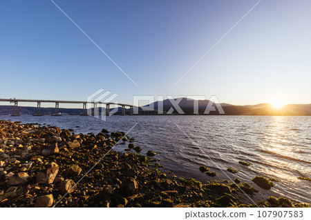 Tasman Bridge in Hobart Tasmania Australia Tasman Bridge in Hobart Tasmania Australia 107907583