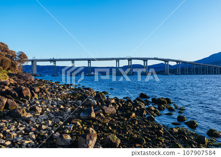 Tasman Bridge in Hobart Tasmania Australia Tasman Bridge in Hobart Tasmania Australia 107907584