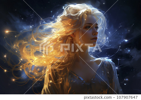 神秘的星星和星座故事“AI生成圖像” 107907647