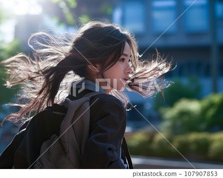 AI image of Japanese high school girls commuting to school AI image of Japanese high school girls commuting to school 107907853