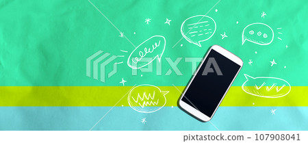 Speech bubbles and a smartphone Speech bubbles and a smartphone 107908041