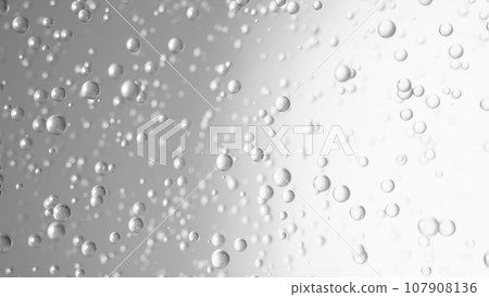 Transparent beautiful water drops on white and gray background. (horizontal) 107908136