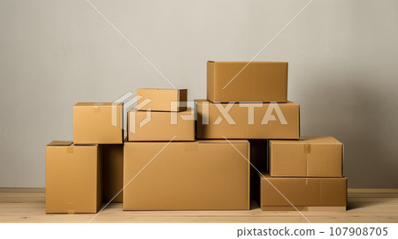 Several cardboard boxes stacked up "AI generated image" Several cardboard boxes stacked up "AI generated image" 107908705