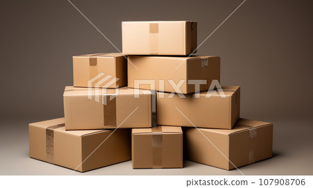 幾個紙箱疊起來“AI生成圖像” 107908706