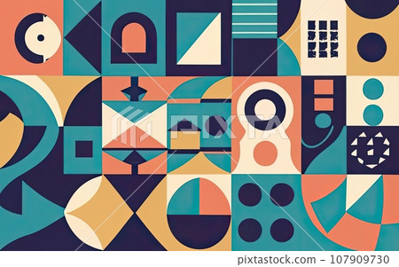 Abstract Bauhaus geometric pattern background 107909730