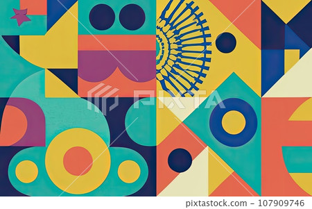 Abstract Bauhaus geometric pattern background Abstract Bauhaus geometric pattern background 107909746