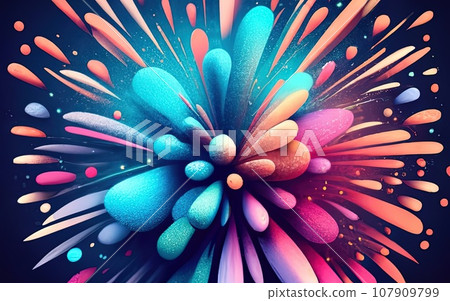 Abstract colored firework background Abstract colored firework background 107909799