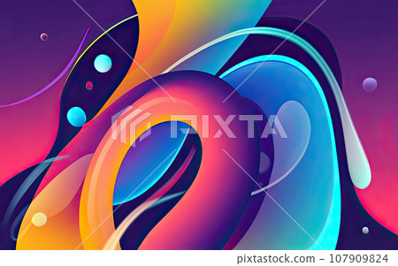 Abstract colorful banner with fluid shapes  107909824