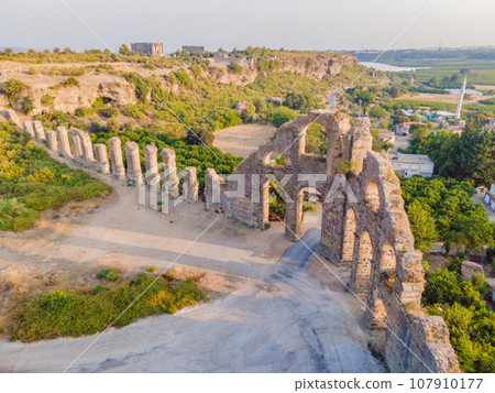 Aspendos Ancient City. Aspendos acropolis city ruins, cisterns, aqueducts and old temple. Aspendos Antalya Turkey. turkiye turkiye, GO Everywhere 107910177