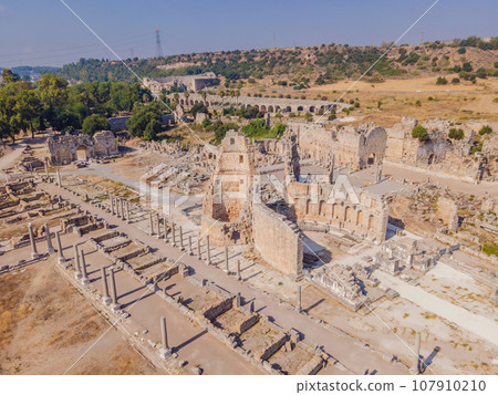 Ruins of the ancient Lycian city Perge located near the Antalya city in Turkey turkiye, GO Everywhere Ruins of the ancient Lycian city Perge located near the Antalya city in Turkey turkiye, GO Everywhere 107910210