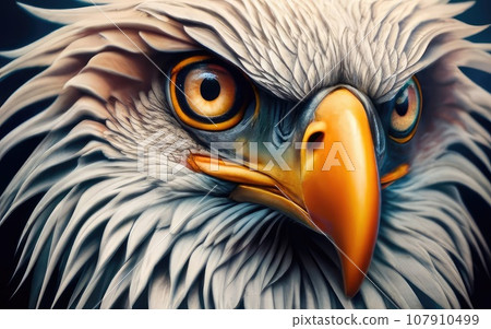Eagle eyes in black background  107910499