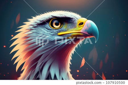 Eagle eyes in black background Eagle eyes in black background 107910500