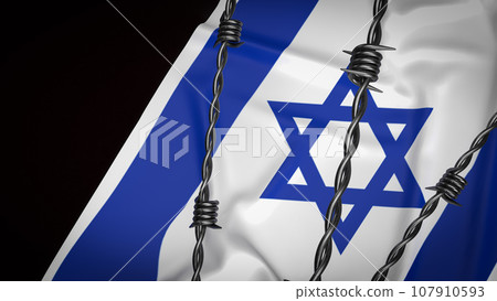 The Israel flag for Background 3d rendering 107910593