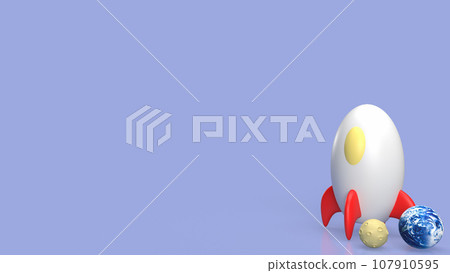 The rocket and planet for education or sci concept 3d rendering The rocket and planet for education or sci concept 3d rendering 107910595