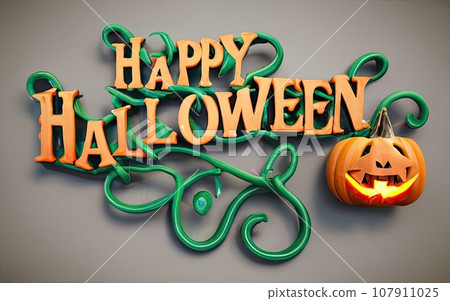 Halloween text shape like pumpkin Halloween text shape like pumpkin 107911025