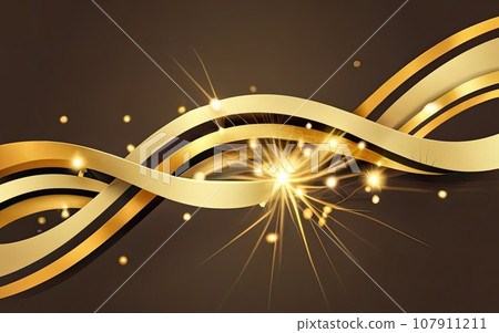 Luxury abstract gold curve background with glitter light effect decoration 107911211