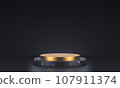 Golden podium on the dark background. 3d rendering 107911374