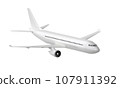 3d plane take off isolated on white background. 3d rendering 107911392