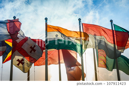 Group of inter national flags Group of inter national flags 107911423